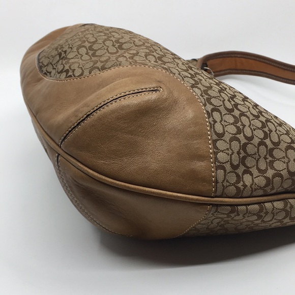 Vintage Coach 6617 Ergo Mini Signature C shoulder bag  tan leather and jacquard - Picture 9 of 17